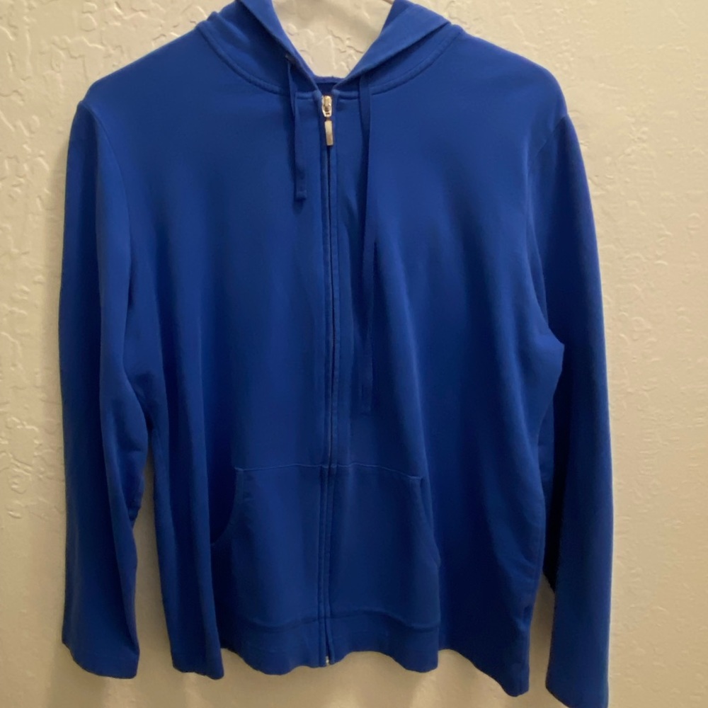 Blue Karen Scott Sports Petites Zip-up